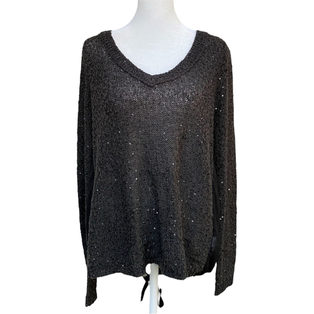 American Eagle Y2K Black Sequin Knit Sweater